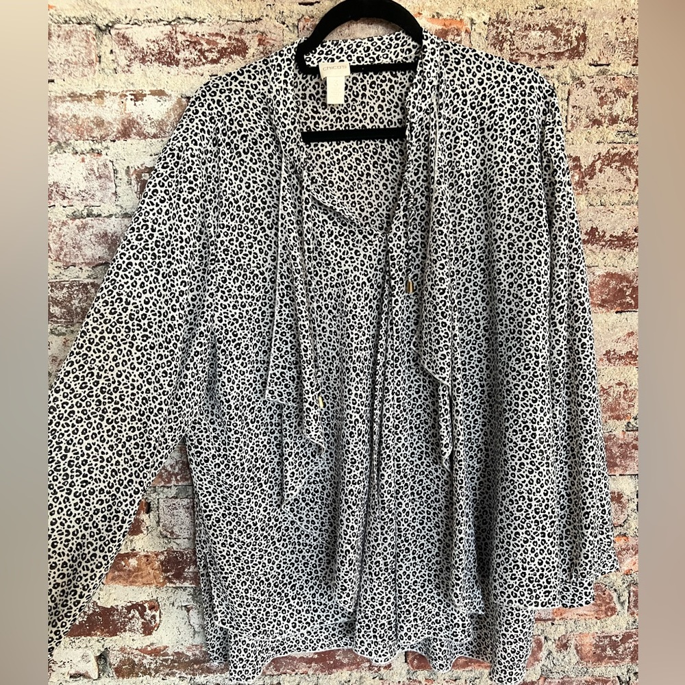 Chicos Animal Print Blouse